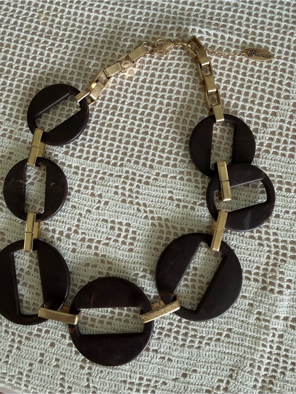 NEW Plunder Design Bessie Necklace in Brown -- Statement Necklace